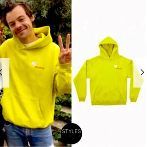 NWOT Harry Styles THE PLEASING x COACHELLA Yellow Green Hoodie Size Small